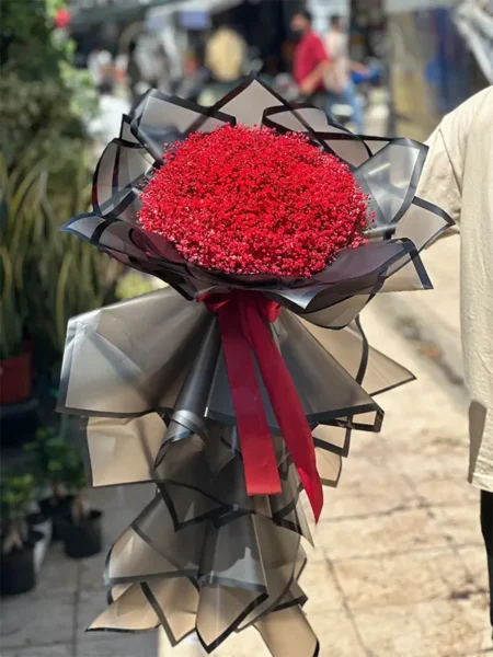 دسته گل ژیپسوفیلا قرمز