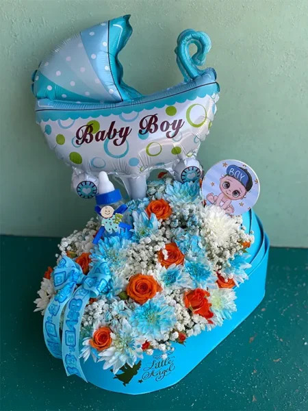 باکس گل برای نوزاد پسر