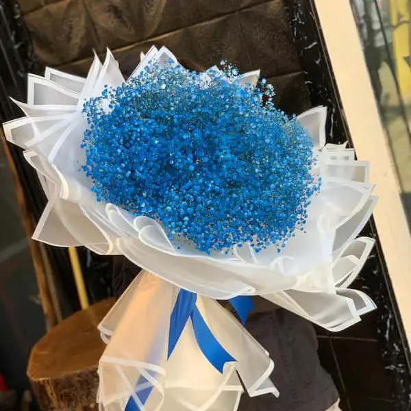 خرید دسته گل عروس آبی