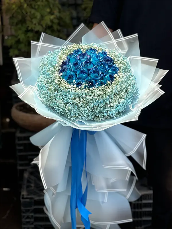 دسته گل رز ابی برای تولد دسته گل رز ابی برای خواستگاری