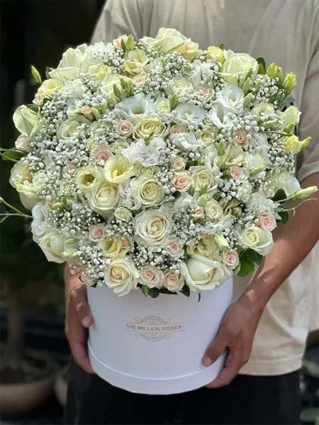 قیمت باکس گل رز سفید
