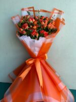 دسته گل رز مینیاتوری نارنجی