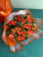 دسته گل رز نارنجی مینیاتوری