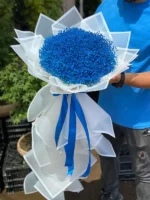دسته گل ژیپسوفیلا آبی بزرگ