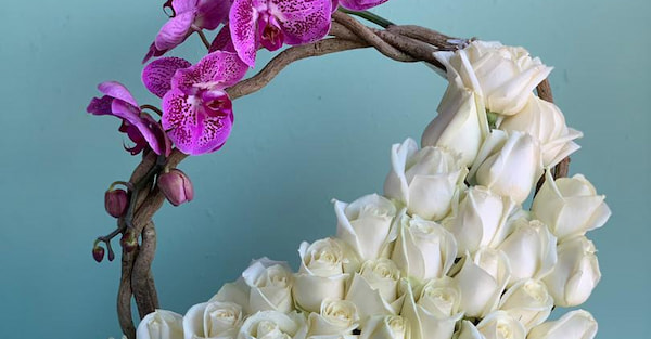 باکس گل رز سفید