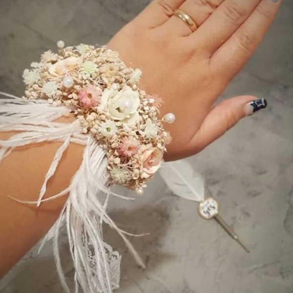 خرید اینترنتی دستبند گل عروس