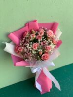 دسته گل مینیمال رز صورتی