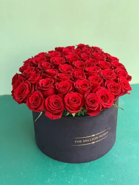 باکس گل 40 شاخه رز قرمز