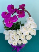 باکس گل رز سفید