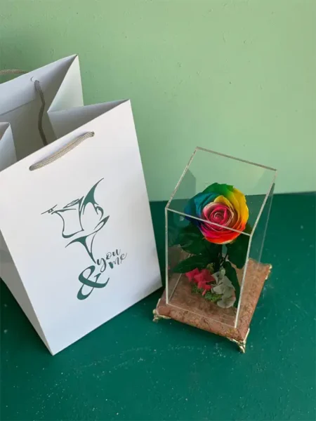 باکس پایه سنگ مرمر رز رنگین کمانی جاودان