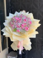 دسته گل رز صورتی برای خواستگاری