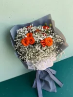 دسته گل رز مینیاتوری نارنجی