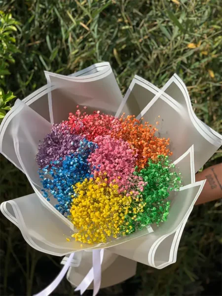 دسته گل ژیپسوفیلا رنگی