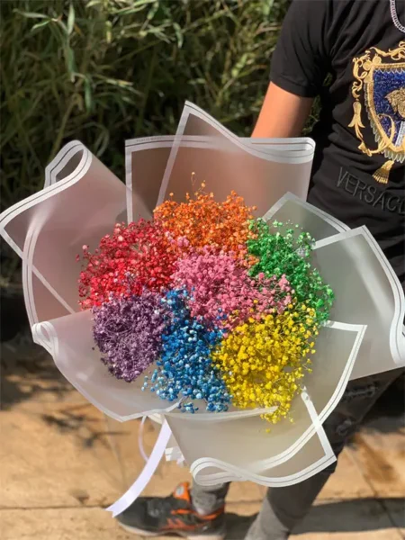 دسته گل عروس رنگی