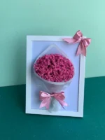دسته گل ژیپسوفیلا صورتی با تابلو