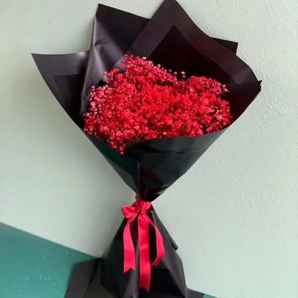 دسته گل ژیپسوفیلا قرمز