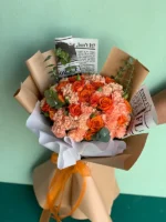 دسته گل رز مینیاتوری نارنجی