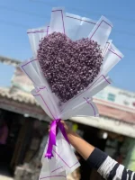 دسته گل قلبی ژیپسوفیلا بنفش