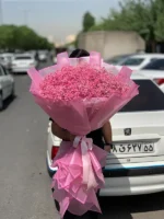 دسته گل ژیپسوفیلا صورتی بزرگ