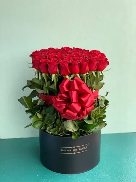 باکس گل رز قرمز طبیعی