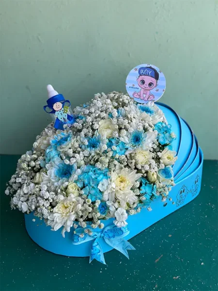 باکس گل گهواره نوزاد پسر