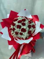 دسته گل رز قرمز هلندی