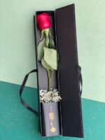 باکس گل رز تک شاخه