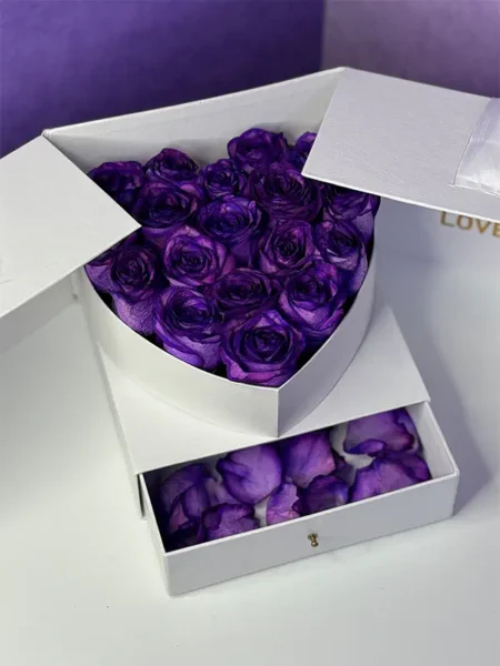 باکس گل رز بنفش