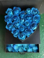 خرید باکس گل رز آبی